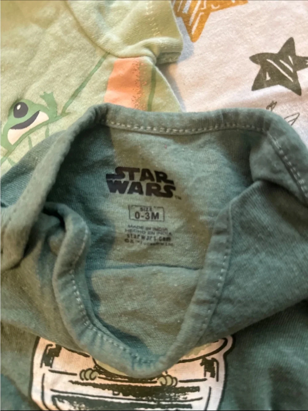 Star Wars Baby Yoda One-Piece Bodysuits Set - Green, Dark Green, Blue, Cream